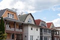 Row of Old Multistory Neighborhood Homes in Midwood Brooklyn of New York City Royalty Free Stock Photo