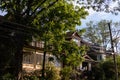 Row of Old Neighborhood Homes in St. George of Staten Island in New York City Royalty Free Stock Photo