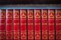 Row of old red books Royalty Free Stock Photo