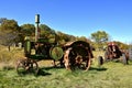 Row of old rusty tractors Royalty Free Stock Photo