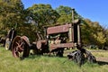 Row of old rusty tractors Royalty Free Stock Photo