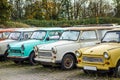 A row of old trabant cars Royalty Free Stock Photo