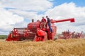 A row old vintage Massey Ferguson combine harvesters Royalty Free Stock Photo