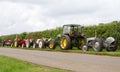 A row of old vintage tractors Royalty Free Stock Photo