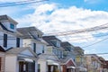 Row of Old Wood Homes in Woodside Queens New York Royalty Free Stock Photo