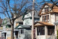 Row of Old Homes in Elmhurst Queens	New York Royalty Free Stock Photo