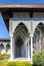 Row of ornamental arches and arcades in Ottoman and Arabic architecture style, Akhaltsikhe (Rabati) Castle, Georgia Royalty Free Stock Photo