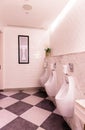 Row of outdoor urinals men in toilet,Modern luxury design lavatory Royalty Free Stock Photo