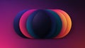 Abstract gradient circles overlapping on purple background Royalty Free Stock Photo