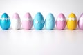 A row of pastel easter eggs