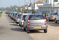 Row of parked cars Royalty Free Stock Photo