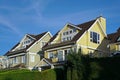 Row of pastel colored clapboard houses Royalty Free Stock Photo