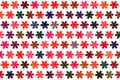 Beautiful colored random flower pattern on white background