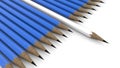 Row of pencils in blue and white colors Royalty Free Stock Photo