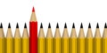 Row pencils on white background. Isolated 3d illustration Royalty Free Stock Photo