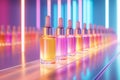 row of perfectly round glass serum bottles Royalty Free Stock Photo