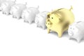 Row with piggy banks Royalty Free Stock Photo