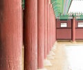 Row of Poles inside Gyeongbokgung Palace Royalty Free Stock Photo