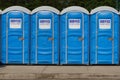 Row of Portable Toilets