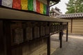 A row of prayer wheels in the Kodaiji temple Royalty Free Stock Photo