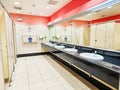 Row of public toilet, restroom, lavatory, water closet and white ceramic Royalty Free Stock Photo
