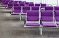 Row of purple chair at airport Royalty Free Stock Photo