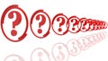 Row of question marks in red color Royalty Free Stock Photo