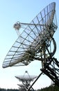 An row of radio telescopes in the Netherlands Royalty Free Stock Photo