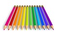 Row of rainbow pencils Royalty Free Stock Photo