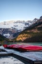 Row of canoes, Banff National Park Royalty Free Stock Photo