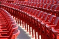 Row of red chairs rounded