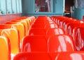 Row of red plastic seat Royalty Free Stock Photo