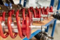 A row of shock absorbers for car Royalty Free Stock Photo
