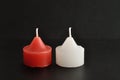 A row of red and white candles Royalty Free Stock Photo