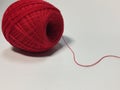 Row red yarn Royalty Free Stock Photo