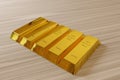 Row of rendered goldbars