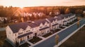 Row of residential townhomes or townhouses in suburb, Concept of real estate development, housing market and