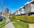 Row of residetial townhouses on winter season in British Columbia Royalty Free Stock Photo