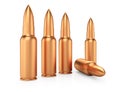 Row of rifle cartridges Royalty Free Stock Photo