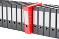 Row from ring binders, 3D rendering Royalty Free Stock Photo