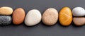 A row of rocks with different colors and sizes Royalty Free Stock Photo