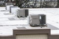 Row of Rooftop commercial Air Condition Units Royalty Free Stock Photo