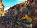 Row ruins buddha Royalty Free Stock Photo