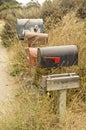A Row of Rural Mail Boxes Royalty Free Stock Photo