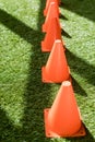 row of safety cones standing Royalty Free Stock Photo