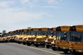 Row of School Busses Royalty Free Stock Photo