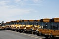 Row of School Busses Royalty Free Stock Photo