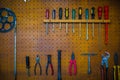 Tools on peg board