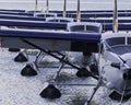 A row of seaplanes docked Royalty Free Stock Photo