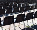 Row of seats in an outdoor cinema. Royalty Free Stock Photo